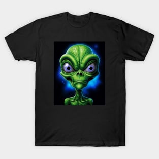 Green Alien Outer Space I Seeing You T-Shirt